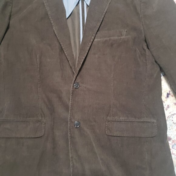 J. Crew Vintage Corduroy Blazer Olive Green Fine Wale Size Large Tall - Picture 8 of 13